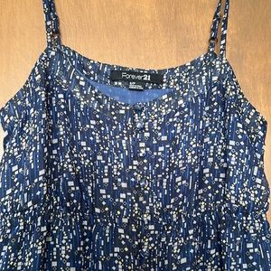 EUC Forever 21 Button Down Spaghetti Straps Empire Waist Sundress size SP